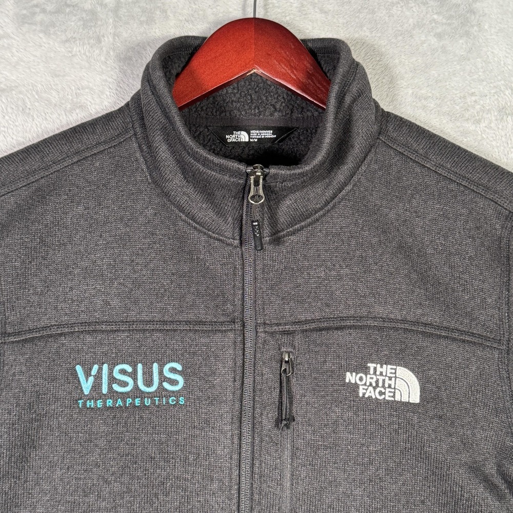 The North Face Jacket Mens M‎ Black Fleece Full Zip Visus Therapeutics Sweater